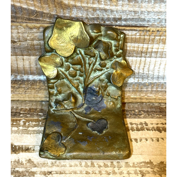 Antique McClelland Barclay Bronze Vining Ivy Bookends Signed Pair 5" Tall x 4" - Picture 5 of 10